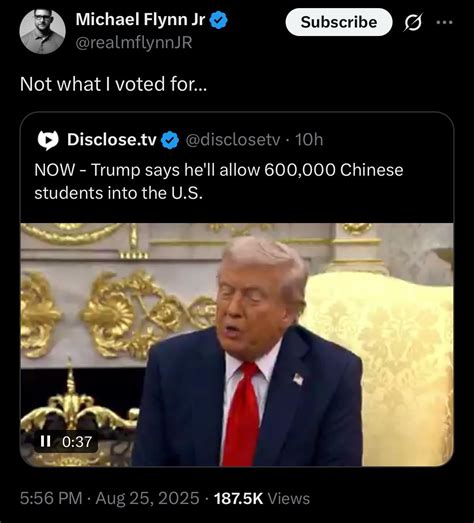 Michael Flynn Jr. - 600,000 Chinese student imported into America is ...