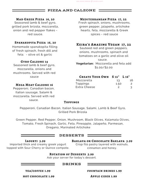 Online Menu of Mad Greek Restaurant, Moscow, Idaho, 83843 - Zmenu