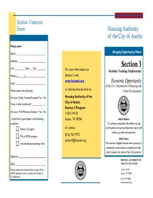 Fillable Online Section 3 - Housing Authority City Of Austin Fax Email ...