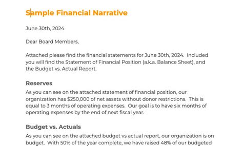 Narrative Report in Financial Statement Example 的图像结果