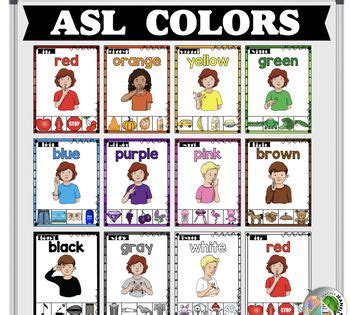 Image result for Sign Language Color Chart