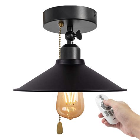 FSLiving 110V Hardwired Ceiling Light with Zipper Switch Remote Control ...