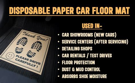 Car Paper Foot Mat, 80 GSM Disposable Car Floor Mats, Eco-Friendly ...