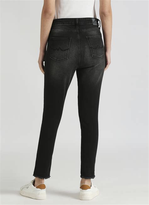 Dion Medium Grey High Waist Skinny Fit Jeans | Pepe Jeans India