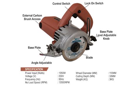 JK Super Drive Marble Cutter 4Inch, 1250W, 13000 RPM, Single Phase ...