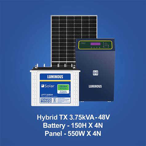 Solar Hybrid Combo | Hybrid Inverter TX 3.75 KVA, Solar Battery 150 Ah ...