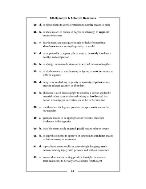 501 synonyms and antonyms | PDF