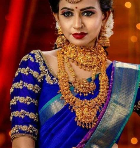 Royal Blue Maggam Work Blouse Aari Work Saree Blouse Aari Work Blouse ...