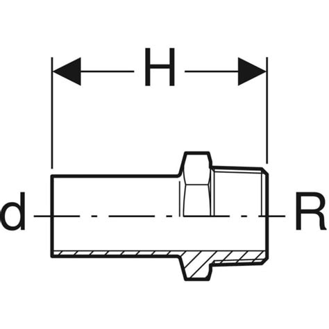 Geberit Mapress Stainless Steel adapter with male thread and plain end ...
