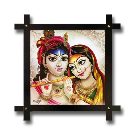 Poster N Frames Cross Wooden Frame Hand-Crafted with Photo of Radha ...