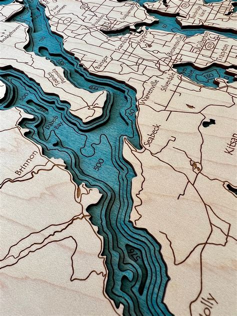 Hood Canal, WA Custom Map — 3D WOOD MAPS - BELLA MAPS