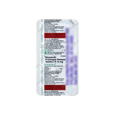 NICOSTAR OD 10MG TABLET 30'S - Uses, Side Effects, Price and Generic ...