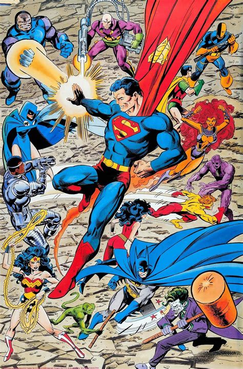 Justice League and New Titans. Art by John Byrne | Dc comics heroes ...