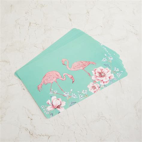 Buy Mandarin Printed Green Placemat- Polypropylene- Set of 6- 43 x 28 ...