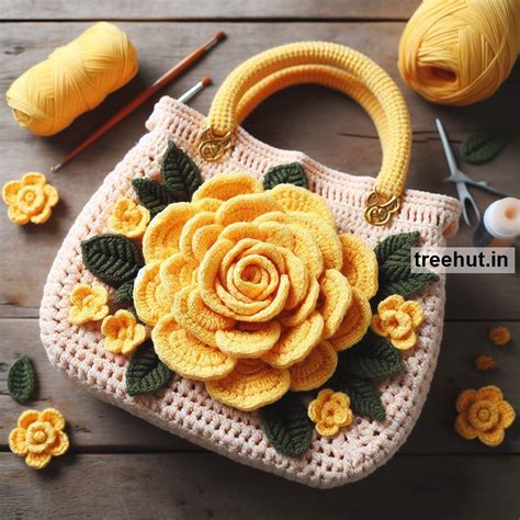Crochet Ideas for Party Hand Bags with Roses
