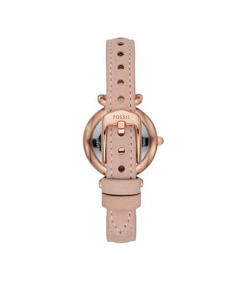 Carlie Mini Three-Hand Blush Leather Watch - ES4699