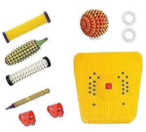 Geetastik Acupressure Mat with soft & piramid roller, Thumb & finger ...