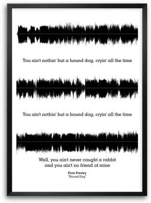 Elvis Presley "Hound Dog" Lyrics Quotes Paper Print - Music posters in ...