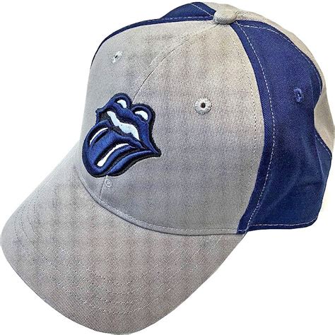 Buy Rolling Stones - Classic Tongue Logo - Baseball Cap Grey & Navy ...
