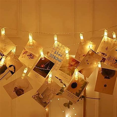 Buy Shri Kanth Art Wooden Clips Led Photo String Lights With Photo Clip ...