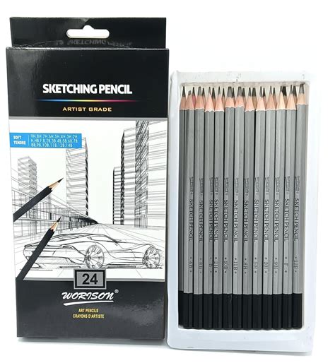 worison Art Sketching Pencils Set of 12 Pencils Artist Grade Degree Pe ...