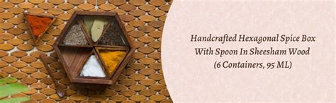 Buy ExclusiveLane Handcrafted Wooden Spice Box Set for Kitchen with ...
