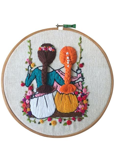 Get Friends Swinging Embroidered Wall Hoop at ₹ 2099 | LBB Shop