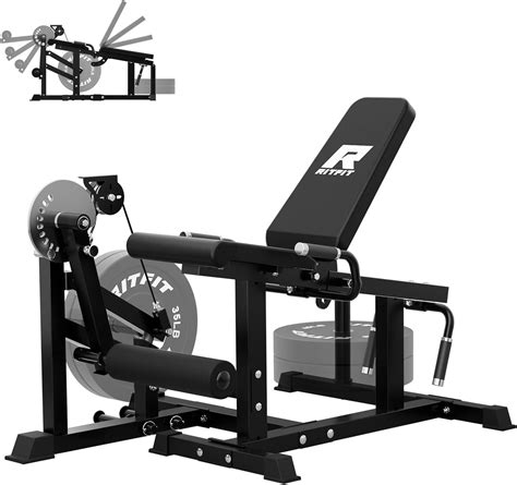 RitFit PLC01 Leg Extension & Curl Machine, 700LB Adjustable, Black ...