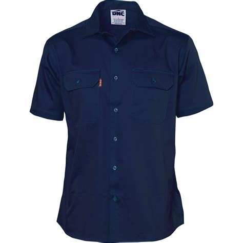Mens Open Front, Short Sleeve Work Shirt. 100% Cotton. Regular Weight ...