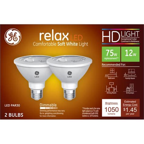 GE Relax 75-Watt EQ Soft White Medium Base (E-26) Dimmable Light Bulb ...