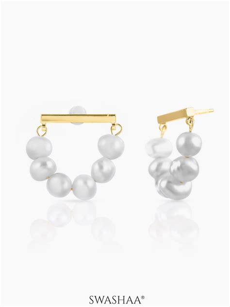 Buy Akoya Pearl 18K Gold Plated Earrings - Women's Earrings - Online ...