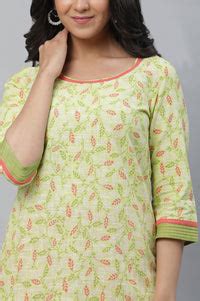 Buy Green Floral Printed Lace Straight Kurta Online for Woman | Shop ...