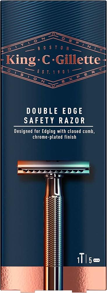 KingC.Gillette King C. Gillette Double Edge Safety Razor for Men, 5 ...