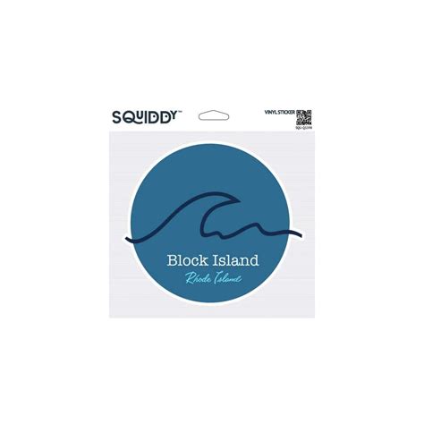 Buy Squiddy Block Island Rhode Island Wave - Vinyl Sticker Decal for ...