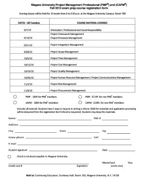 Fillable Online niagara capm exam at niagara form Fax Email Print ...