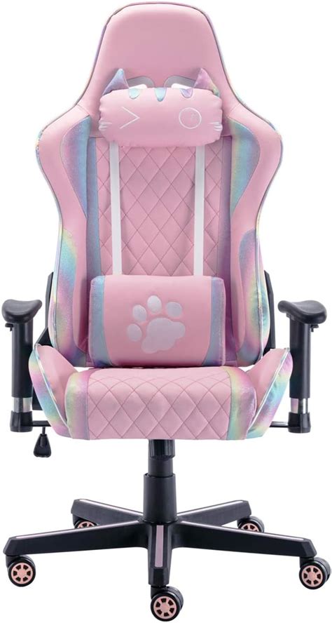 CIMOO Cute Pink Gaming Chair with Cat Headrest and India | Ubuy
