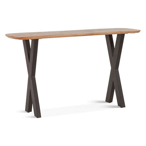 Furnishiaa Solid Wood And Iron Console Table