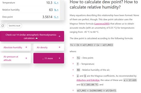Image result for Calculating Relative Humidity