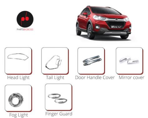 Alpine Premium Chrome Accessories Combo Kit For WRV (Set Of 6) for ...