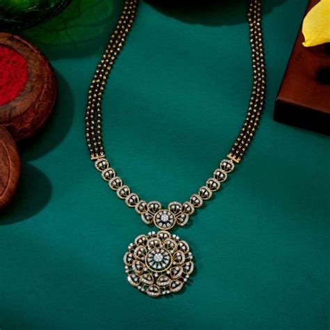 Buy Radiant Floral Diamond Mangalsutra OTN24V09 Online at ORRA.