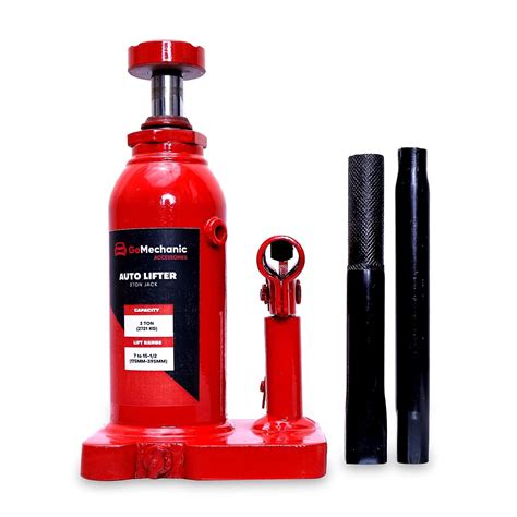 GoMechanic 3 Ton Double Lift Premium Hydraulic Bottle Jack for Car ...