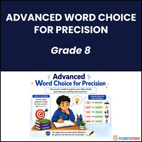 Class 8 Word Choice Worksheet for Precision | PlanetSpark