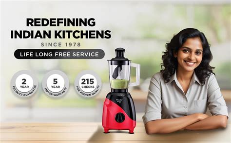 Buy Preethi Peppy Plus MG-246 Mixer Grinder, 750 watt, Red-Black, 4 ...