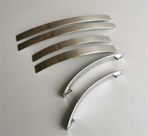 Set of 6 Modern Silver Cabinet Pullс. Silver Cabinet Hardware. Drawer ...