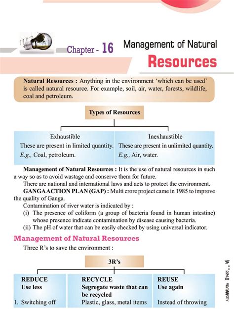 Conservation Of Resources Class 10 Notes