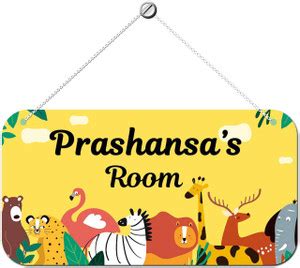 ARTBUG Wooden Prashansa Door Sign Kids Room Name Plate Price in India ...