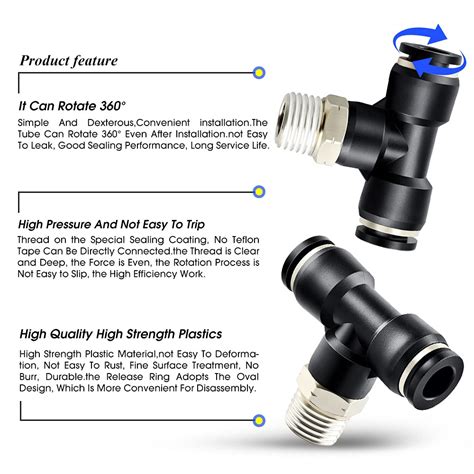 Buy TAILONZ PNEUMATIC Male Branch Tee 1/4 Inch Tube OD x 1/8 Inch NPT ...