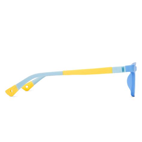 Buy Kids Glasses: Matte Sky Blue Yellow Sky Blue Full Rim Rectangle ...