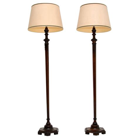 Pair of Antique Wood Floor Lamps at 1stDibs