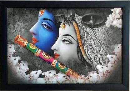 vasiji arts Lord Radha Krishna Painting Photo Frame For Living room and ...